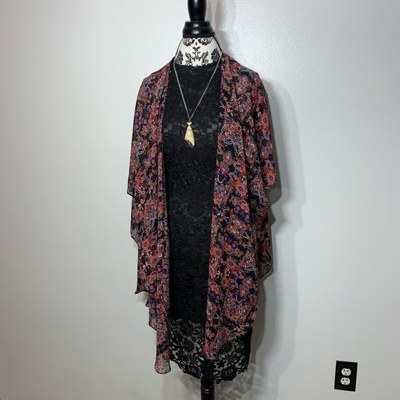 Floral Black knit lace Sleeveless Dress - Small - Picture 4 of 6